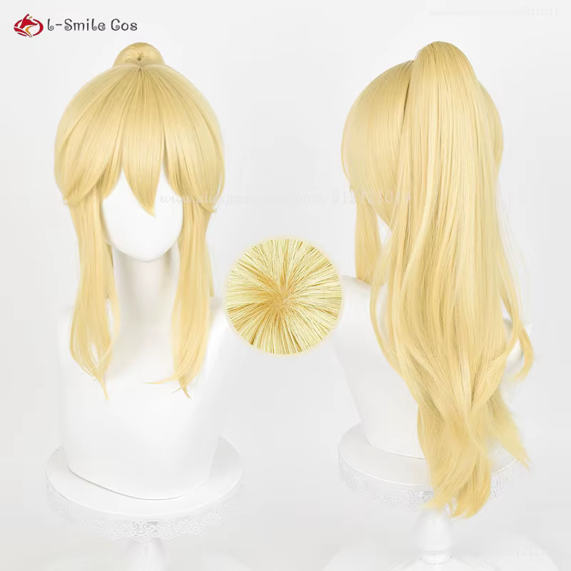 Miyazono Kaori Cosplay perruque 57 cm/65 cm de Long doré bouclés perruques résistant à la chaleur cheveux synthétiques Anime Cosplay Costumes perruque pour les femmes