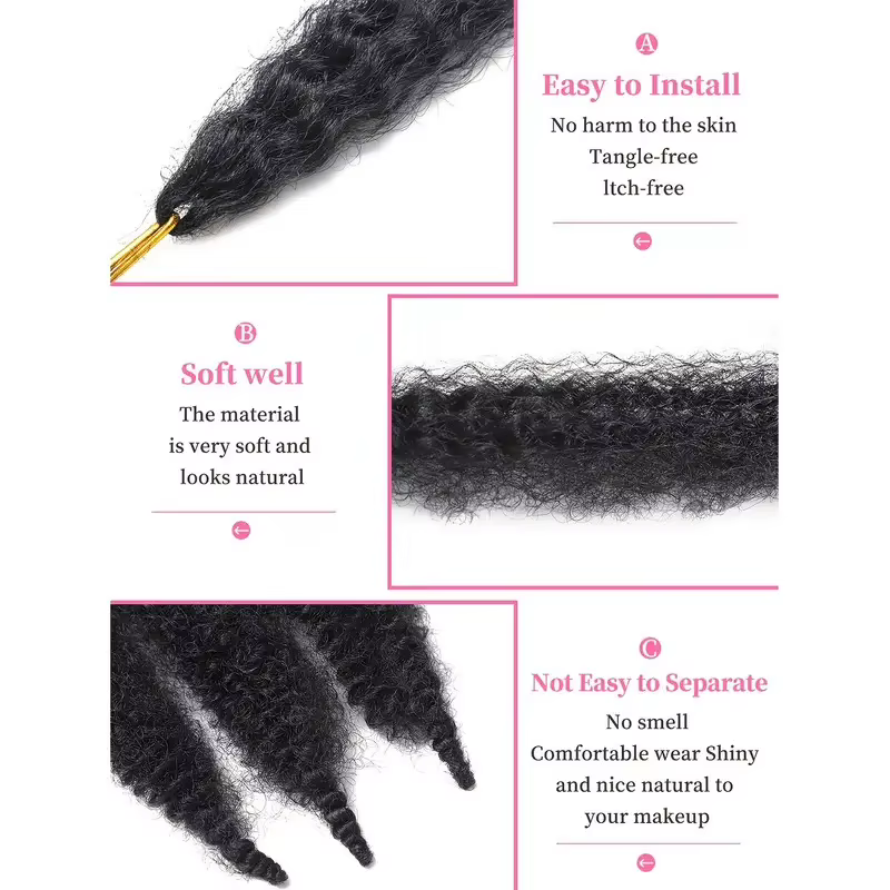 Extensions de cheveux synthétiques bouclés de 8 pouces
