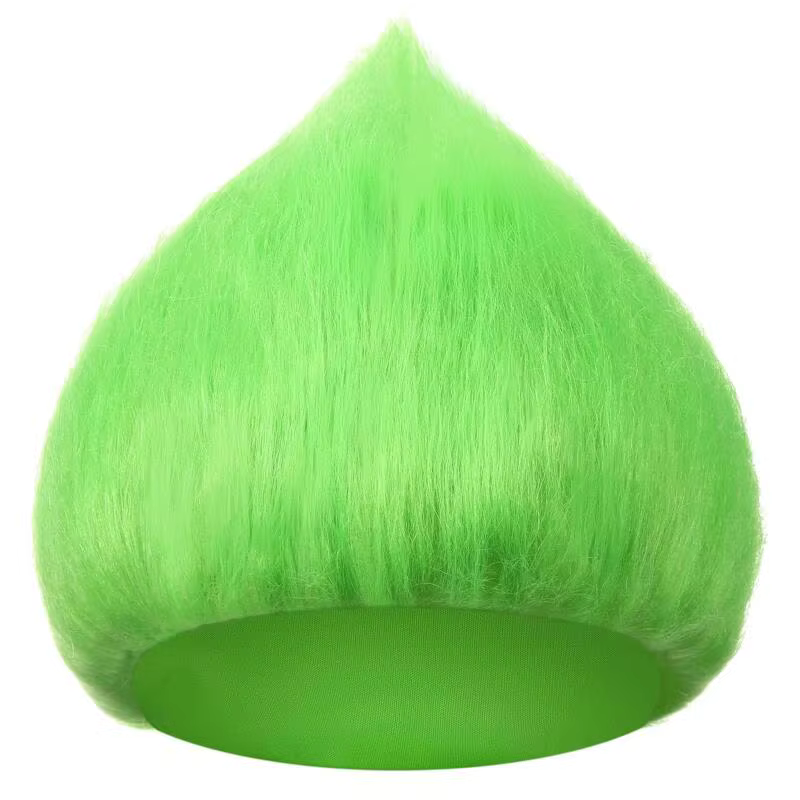 Perruque de troll synthétique colorée et moelleuse à pointes