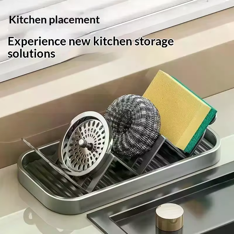 Porte-savon en acier inoxydable auto-drainant avec plateau pour douche, évier, cuisine, salle de bain