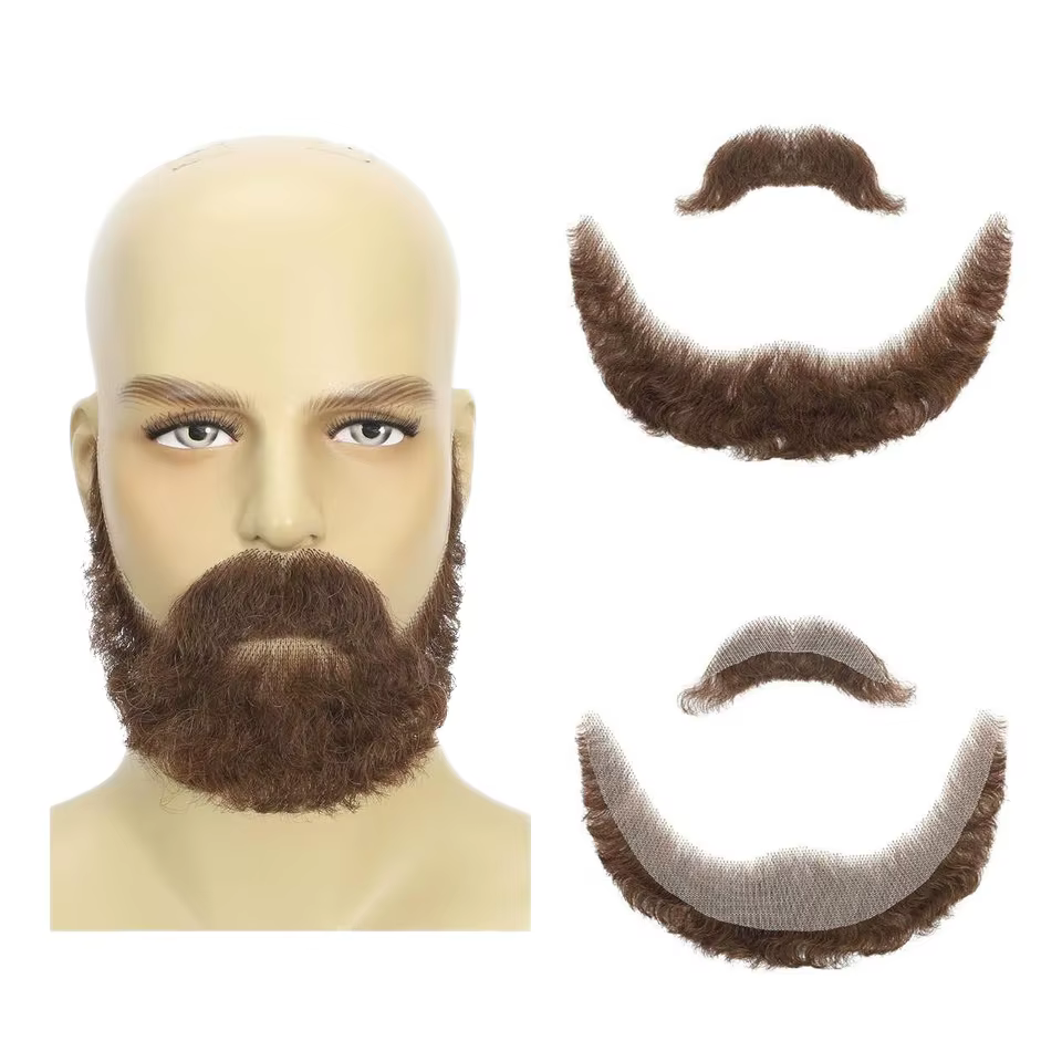Fausse barbe complète avec pattes d'ange pour hommes