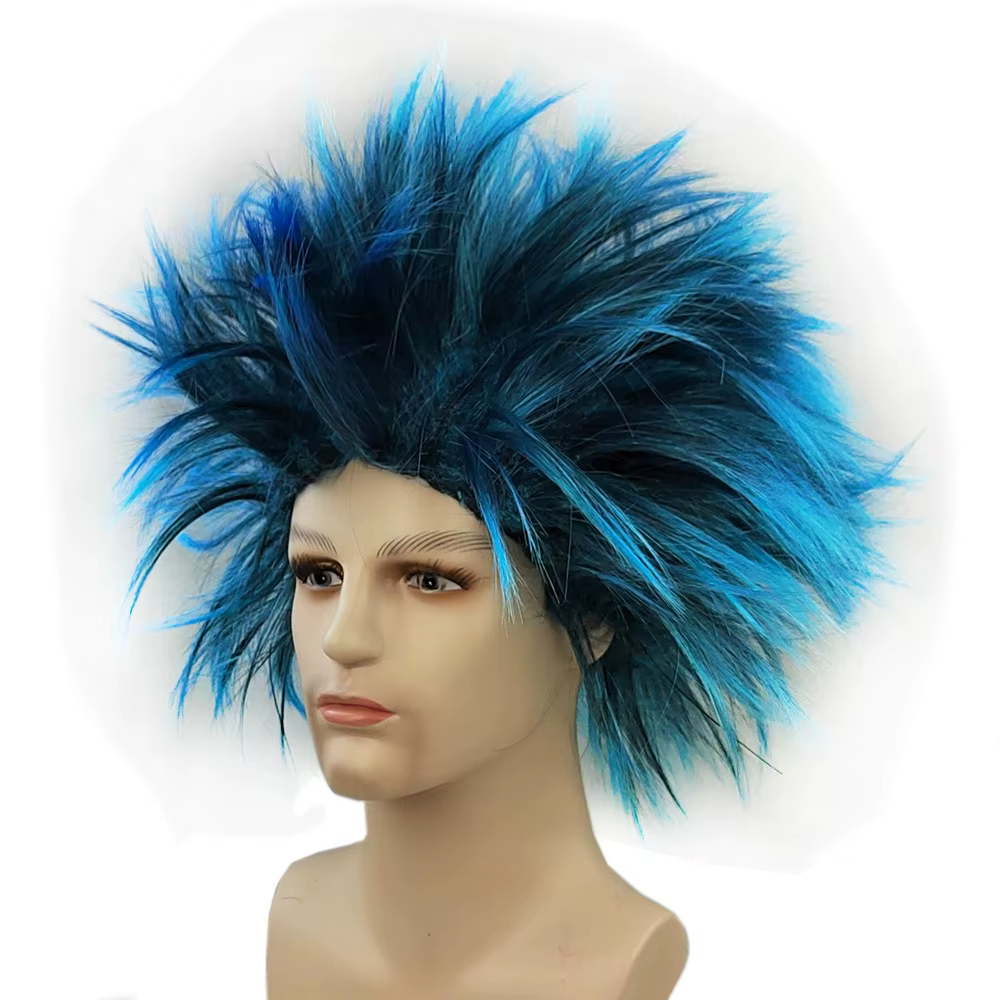 Perruque synthétique verticale à dégradé de couleurs mélangées, accessoire de performance, perruque colorée amusante, perruque pour fête de fin d'année