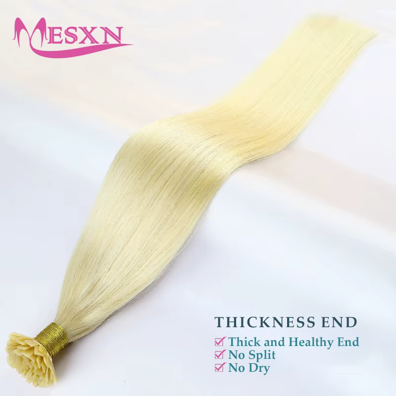 Extensions de cheveux à pointe plate MESXN