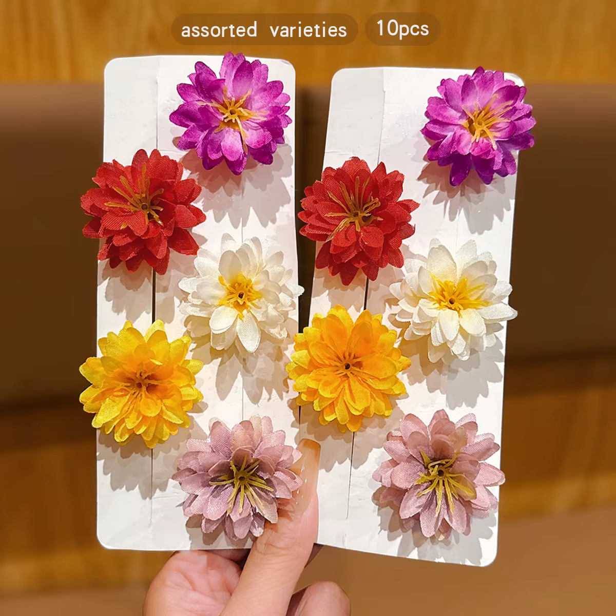 10 pinces à cheveux à fleurs aléatoires colorées pour un usage quotidien comme accessoires