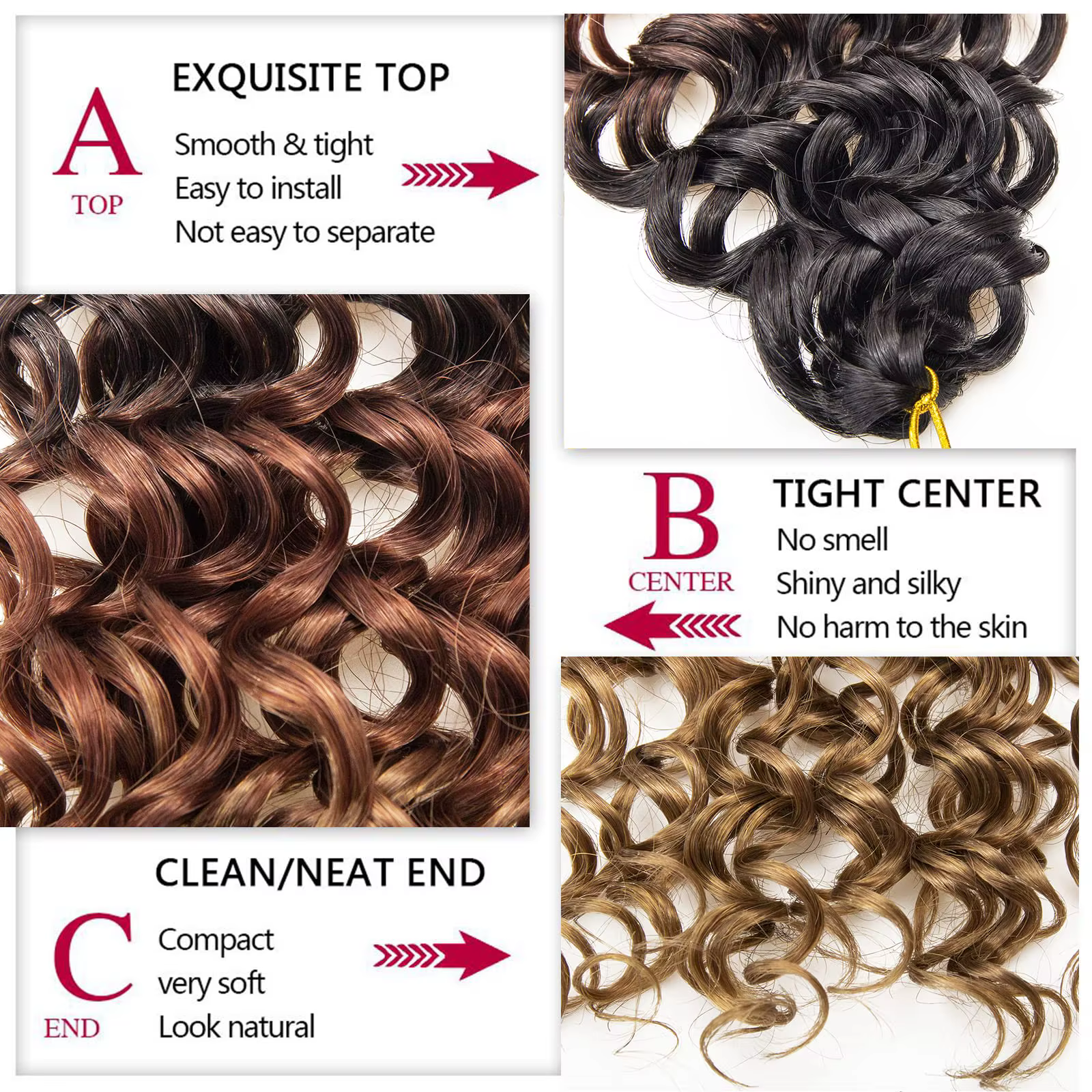 18 "GoGo Curl Crochet cheveux pour les femmes noires plage