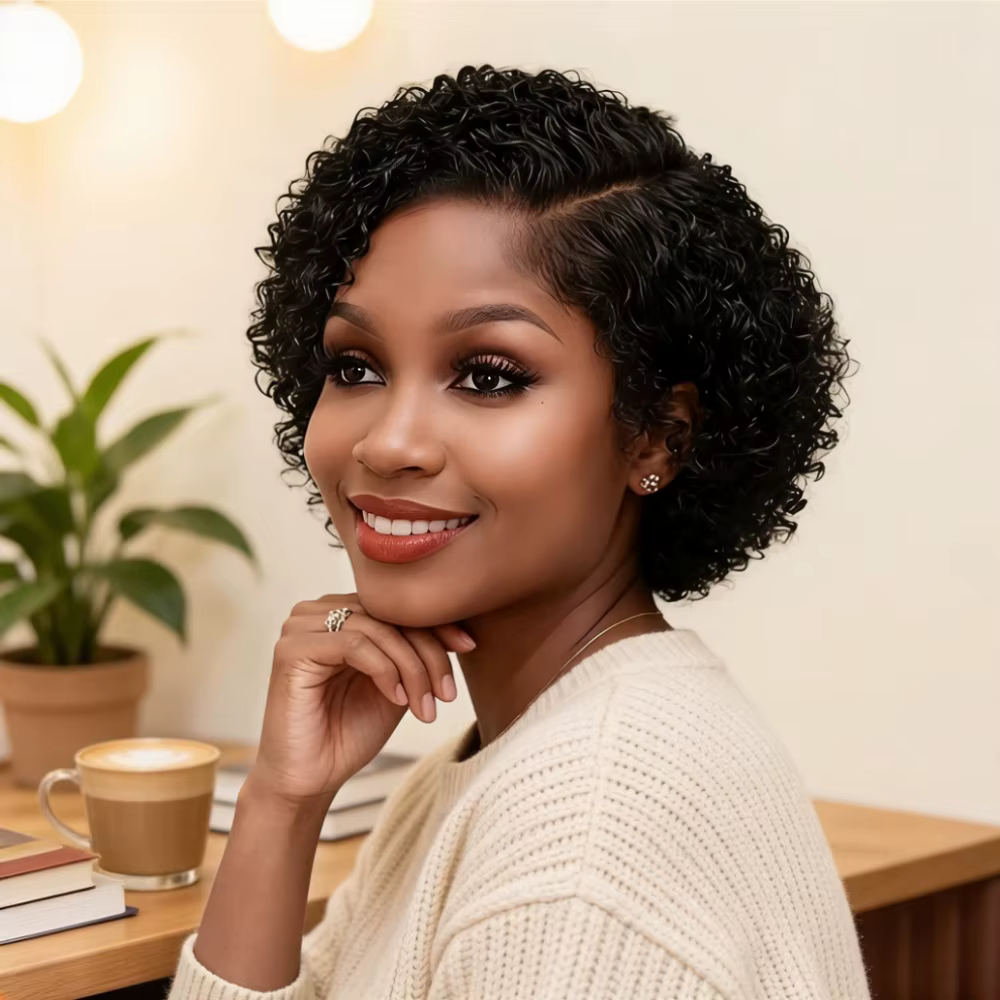 Perruque élégante en cheveux humains Remy