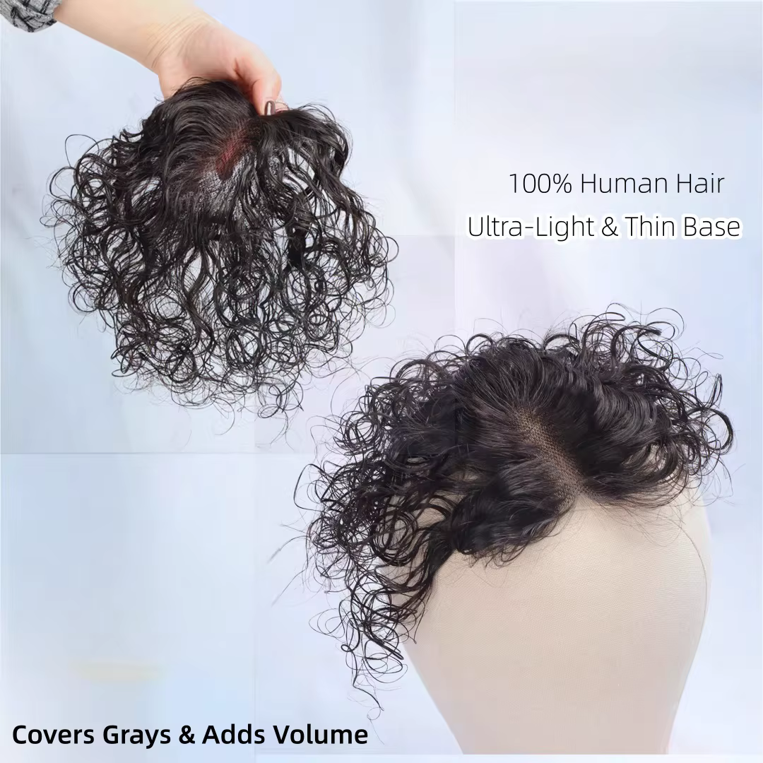 Topper de cheveux bouclés en cheveux naturels