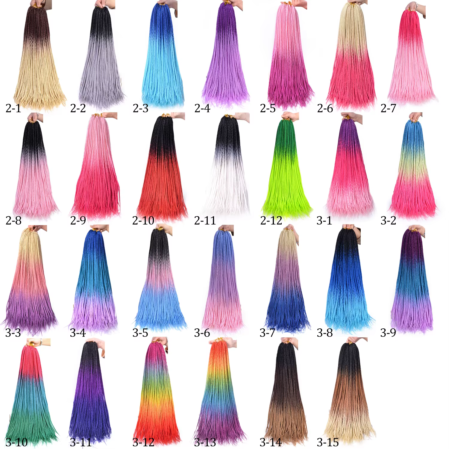 Tresses synthétiques en boîte