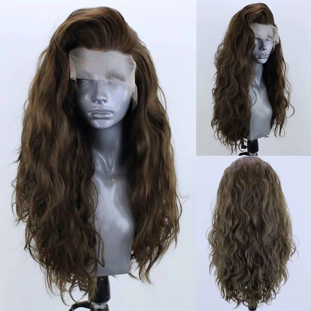 Perruque Lace Front Wig synthétique bouclée brune Cool