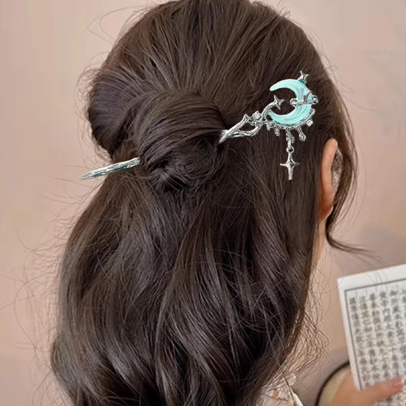 Épingles à cheveux élégantes en forme de lune pour femmes