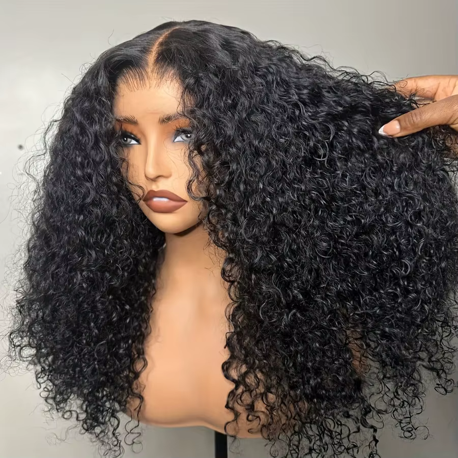 Perruque Lace Front Wig synthétique noire douce