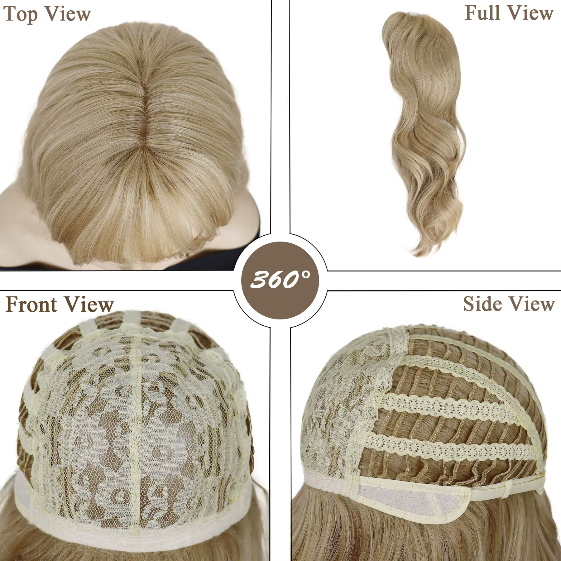 Sabrina – perruque de charpentier longue blonde avec frange