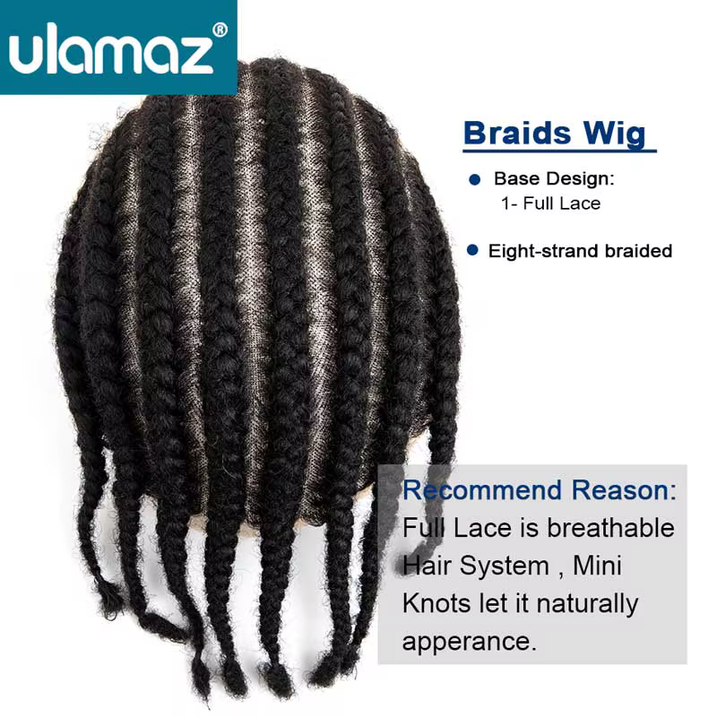Français dentelle homme perruque Crochet tresses toupet mâle