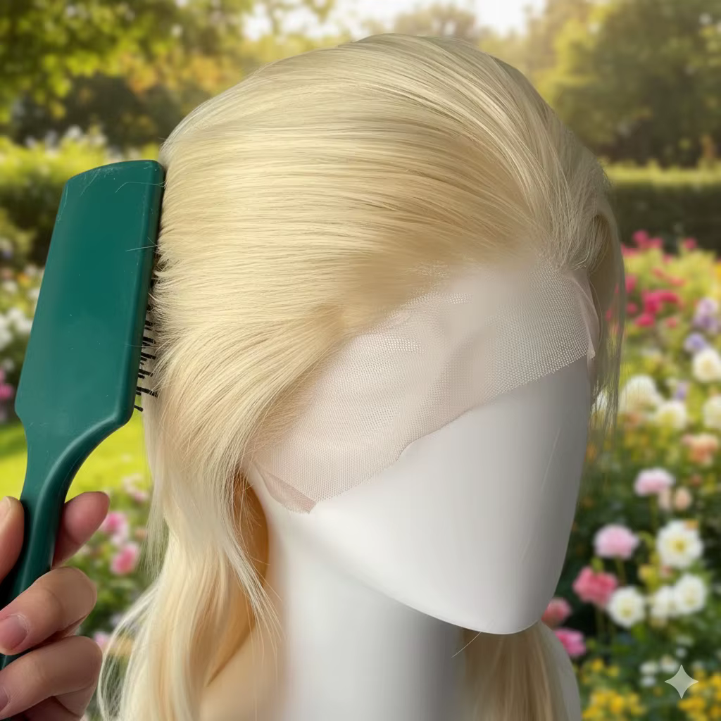 Perruques synthétiques blondes 613 à dentelle frontale pour femmes