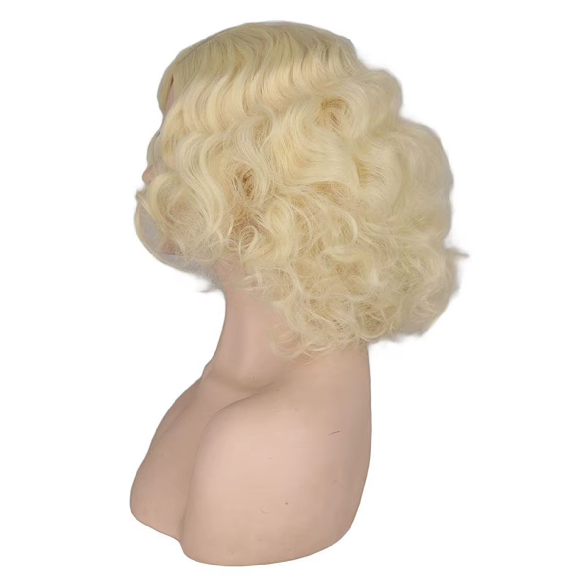 Perruque synthétique courte bouclée pour Cosplay