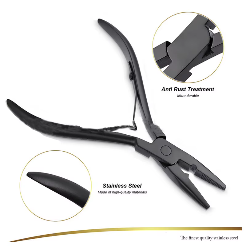 Pince professionnelle pour extensions de cheveux, pince d'application de trame, Micro perles à maillons, pince plus proche