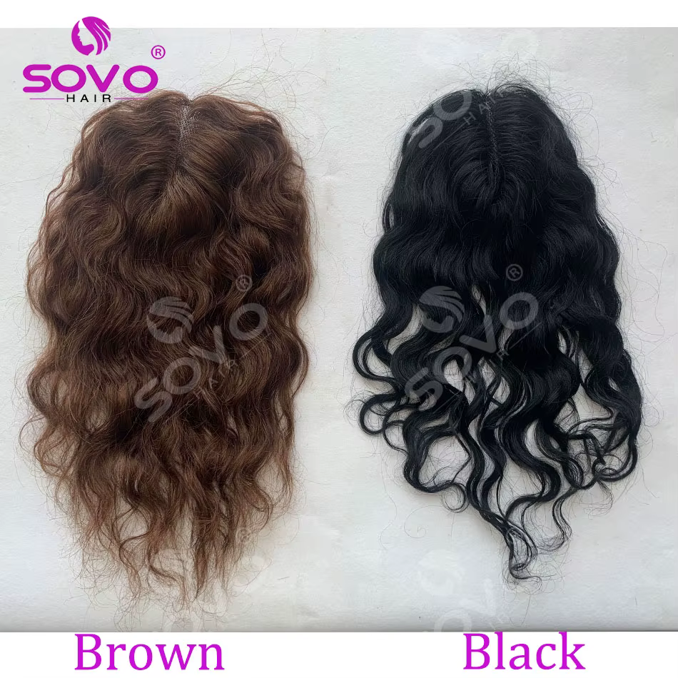 Topper de cheveux humains ondulés de 30 cm