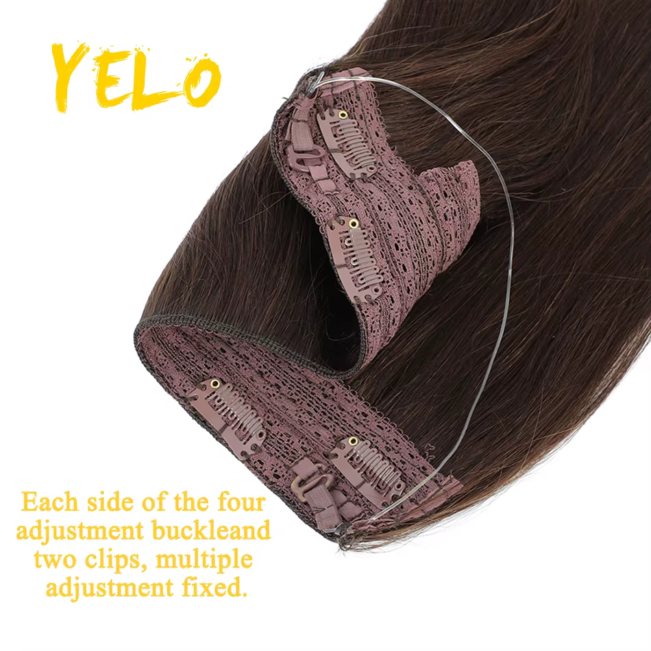 Extensions de Cheveux Humains Lisses avec Clips