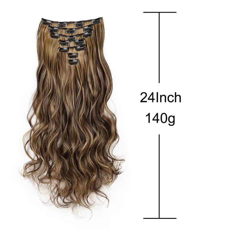 Extensions capillaires synthétiques longues bouclées à Clip