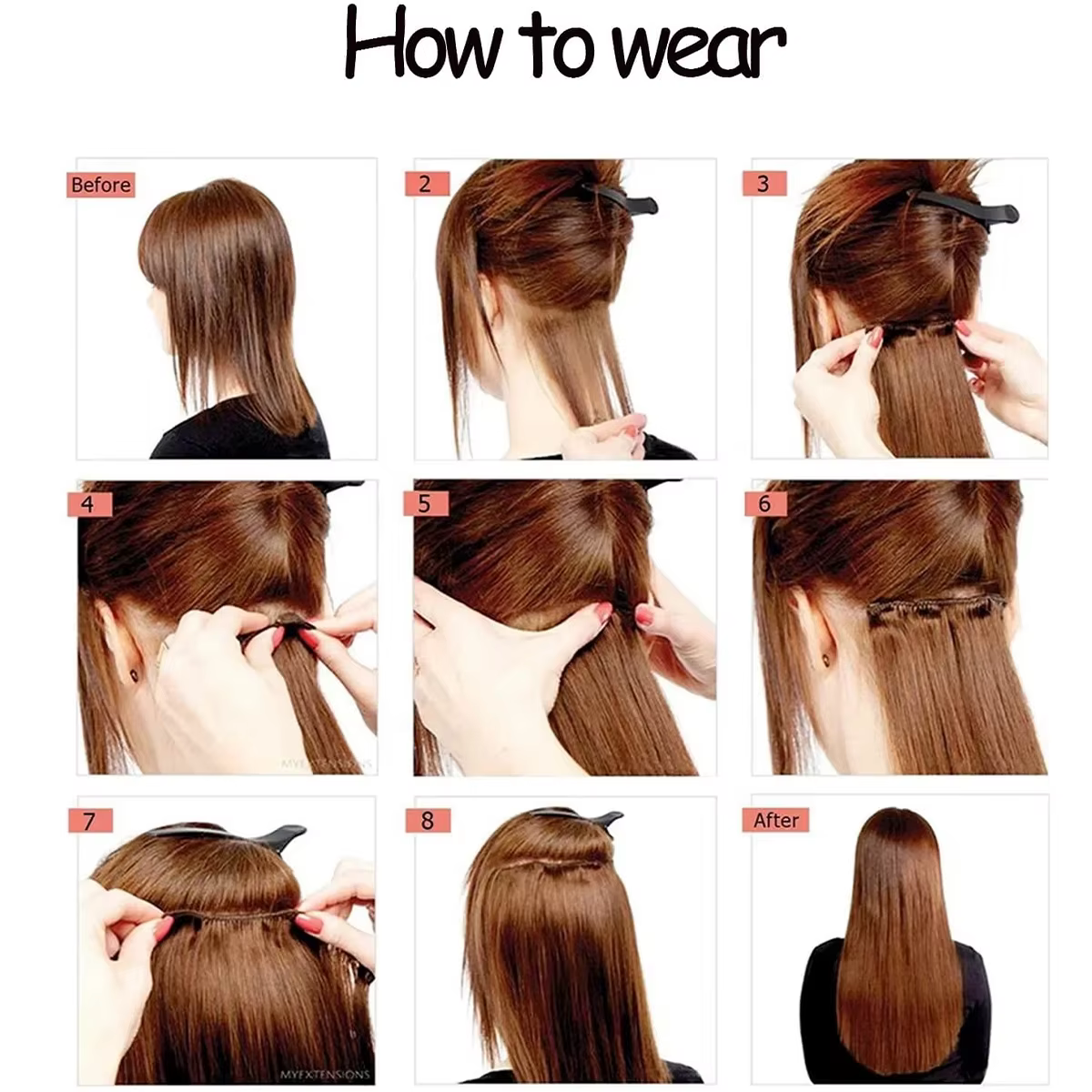 Extensions de cheveux synthétiques bouclés pour femmes et filles, postiche longue à clipser, style maïs ondulé, 16clips en 6 pièces, 22 po, 03/Party