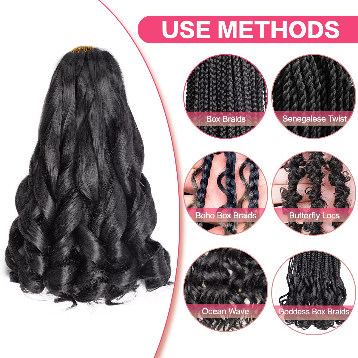 Boucles françaises tressage Hair14 pouces