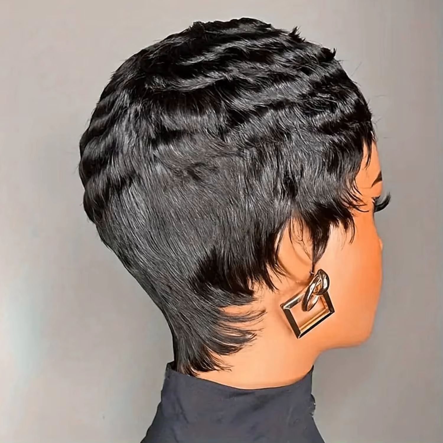 Perruque Brésilienne Naturelle Remy Coupe Pixie, Cheveux Courts, Pré-Plumés, Faite à la Machine, Bon Marché, pour Femme Africaine