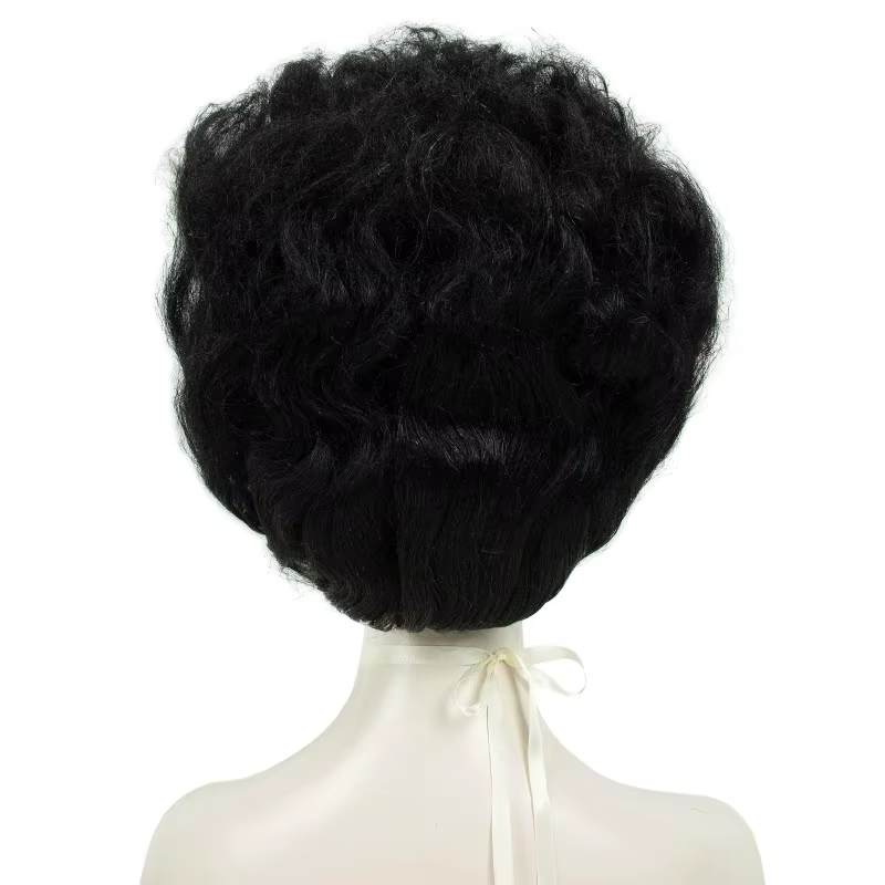 Perruque afro noire et blanche en forme de ruche