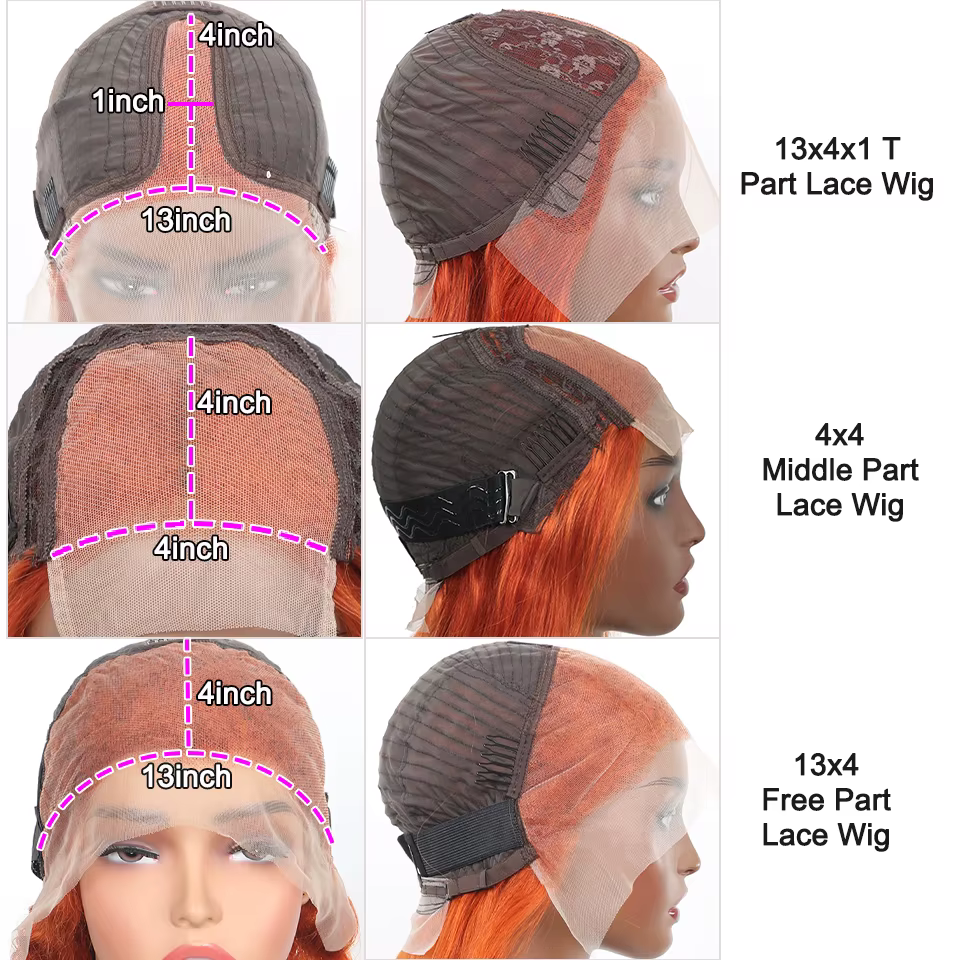 Perruque Bob en Cheveux Humains Gingembre