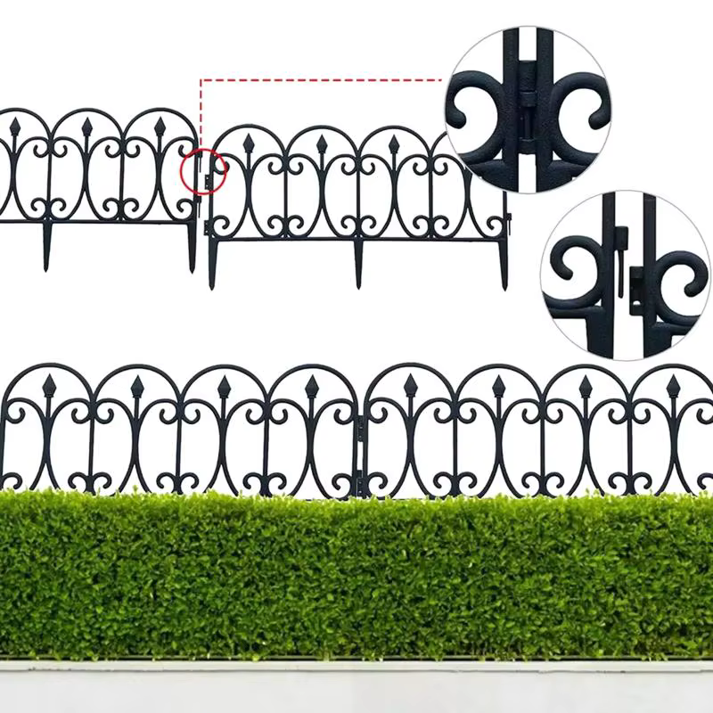 Clôture décorative de jardin, bordure en fil métallique antirouille pour extérieur, pliable, pour aménagement paysager, protection de patio et de cour, installation facile pour la maison et le jardin