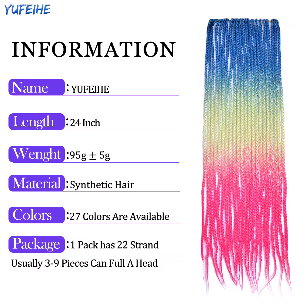 Tresses synthétiques en boîte