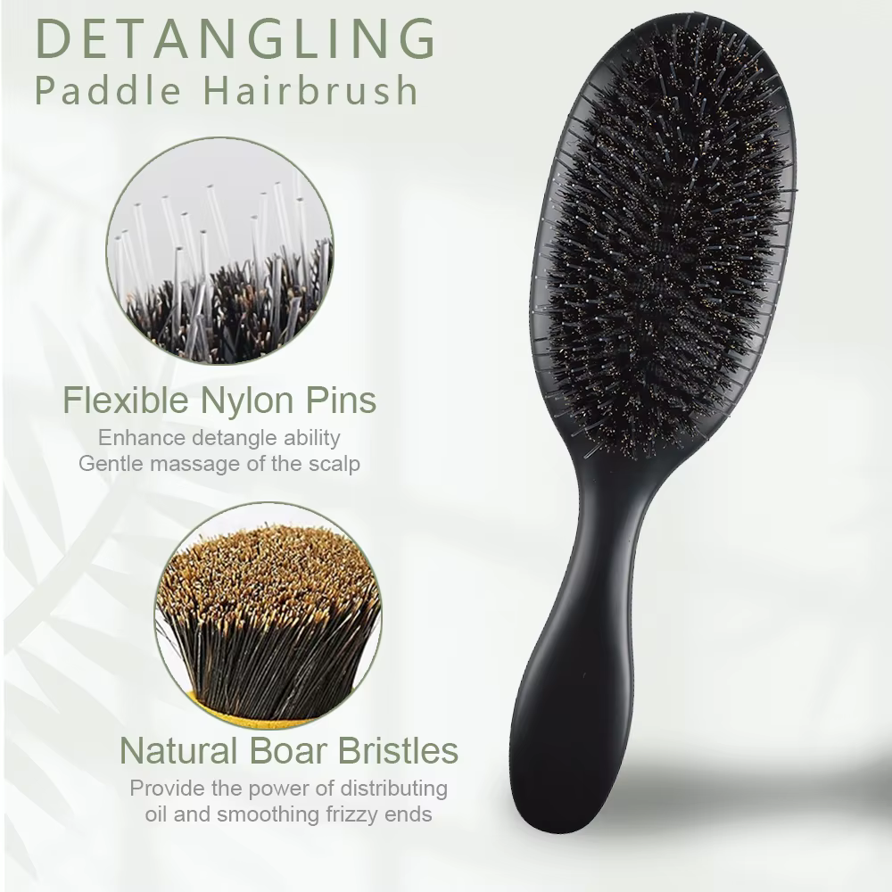 Brosse à cheveux en poils de sanglier