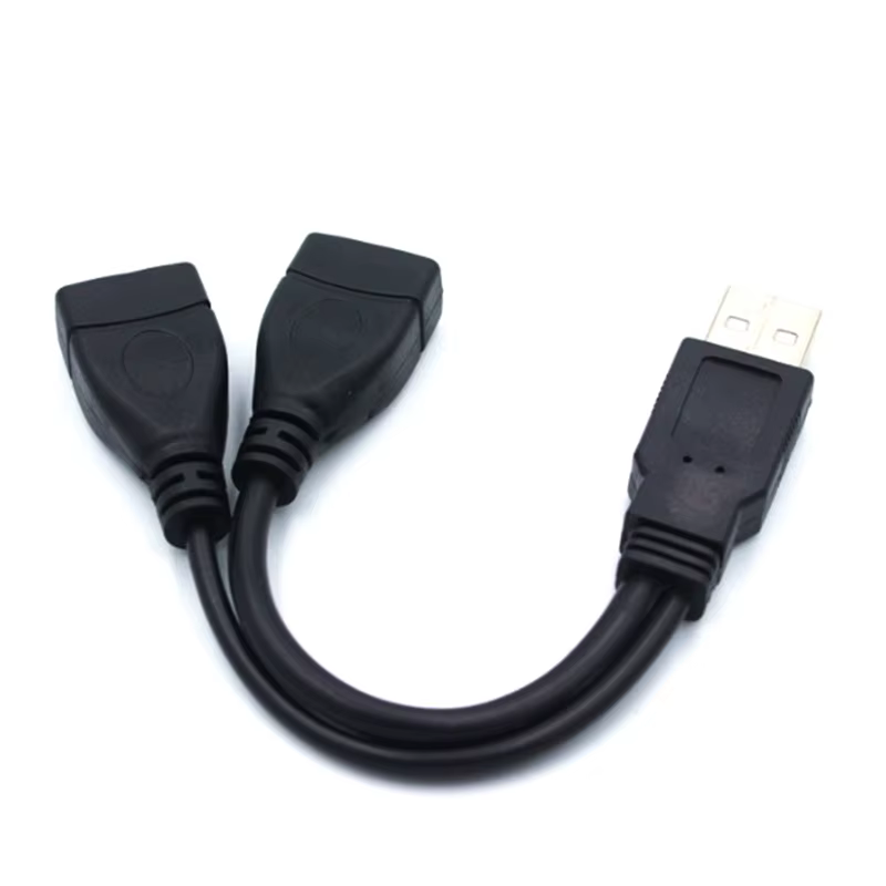 Câble séparateur USB 2.0 en Y, rallonge 1 mâle à 2 femelles, adaptateur d'alimentation, convertisseur pour PC, Transmission de données de voiture, chargement