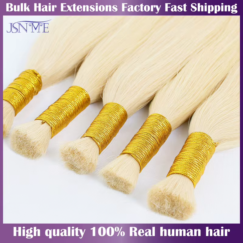 JSNME Extensions de cheveux humains en vrac 100% Extension