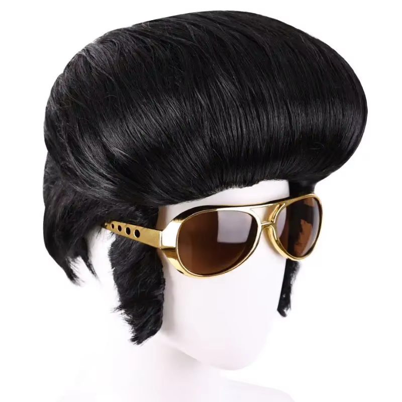 Elvis Presley perruque lunettes hommes chanteurs de Rock Aron