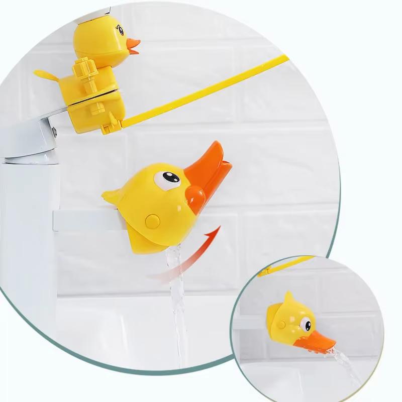 Dispositif pratique de cuisine en forme de canard de dessin animé, pour bébé, extension de robinet pour enfants, lavage des mains dans l'évier de la salle de bain