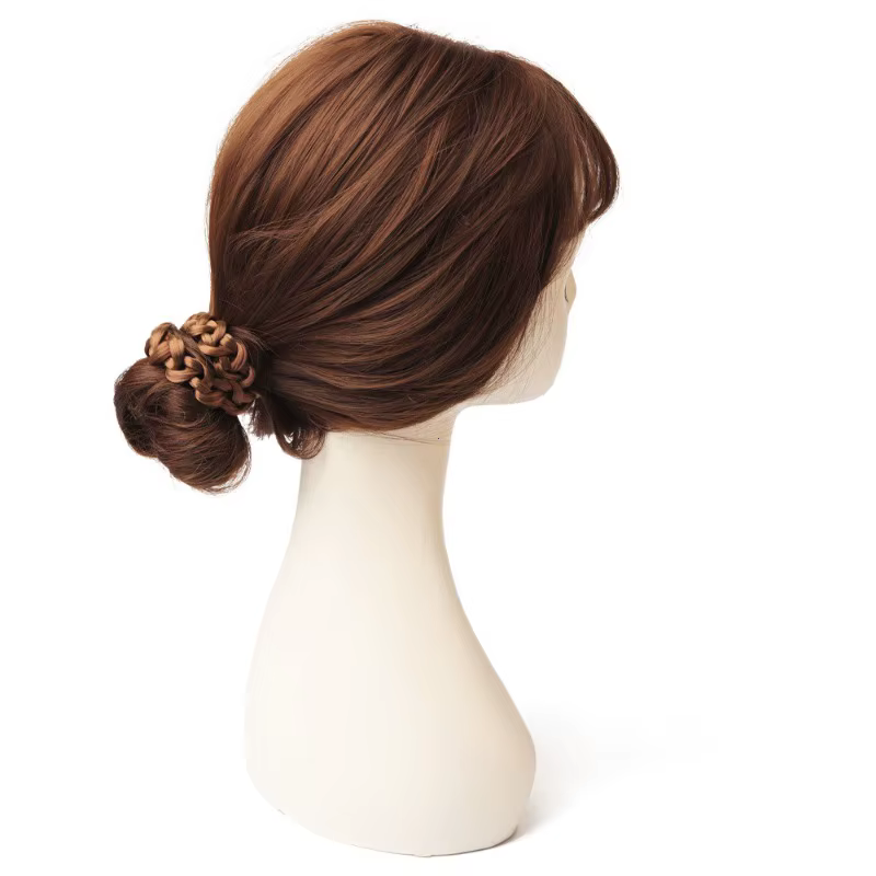 Perruque queue de cheval bandeau élastique tissage tresse cheveux boucles