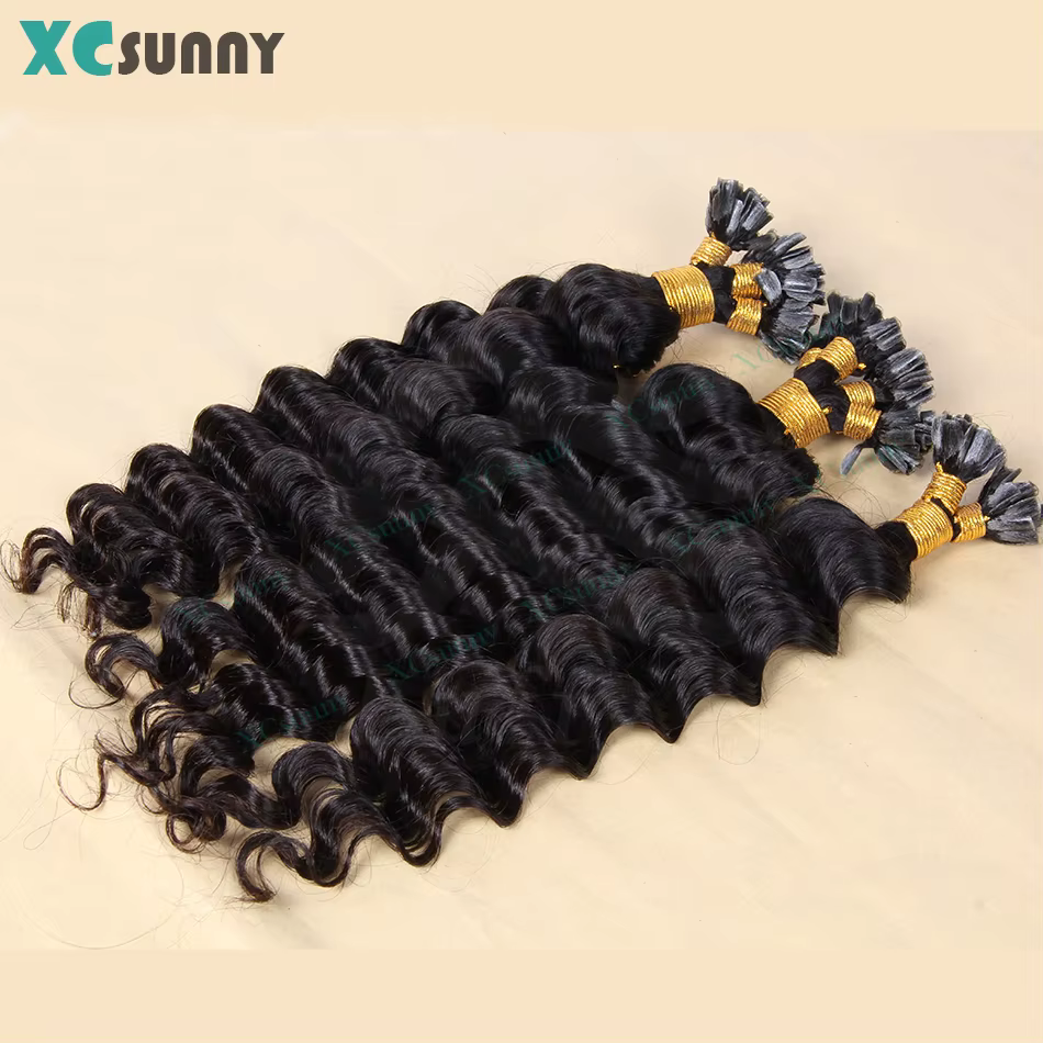 U Tip Extensions de cheveux humains kératine vague profonde Utip réel