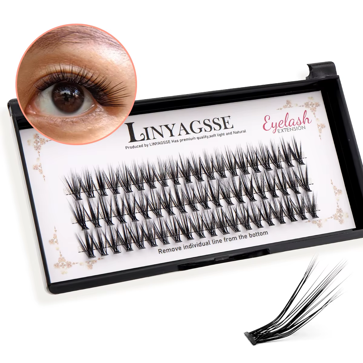 LINYAGSSE LN2350 L Curl Super Cluster Extension de cils