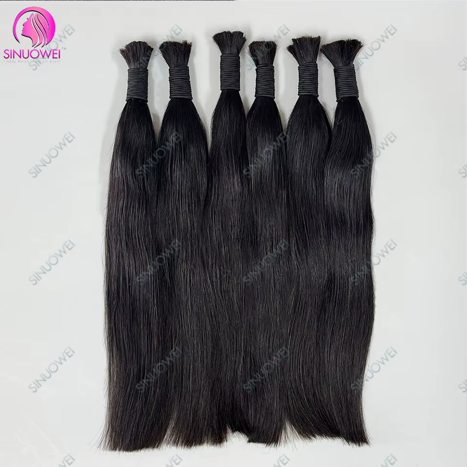 3 paquets tressage en vrac 100% cheveux humains os droit non transformés Extensions