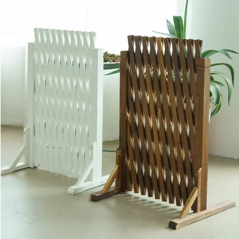 Clôture Anti-route extérieure, grille en bois massif, support pour plantes, barrière intérieure pour animaux de compagnie, conception réglable, disposition de jardin Flexible