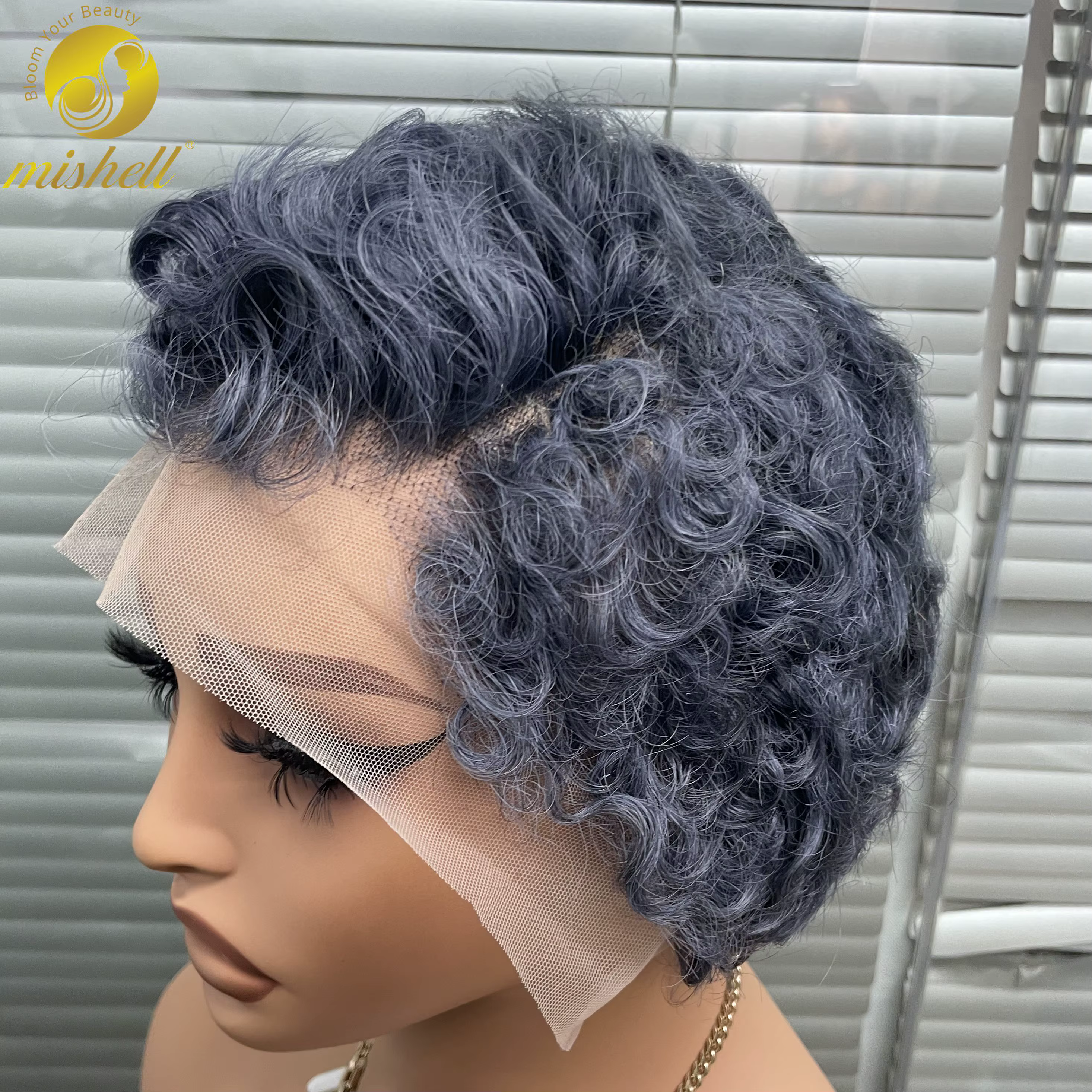 Perruque courte grise coupe Pixie