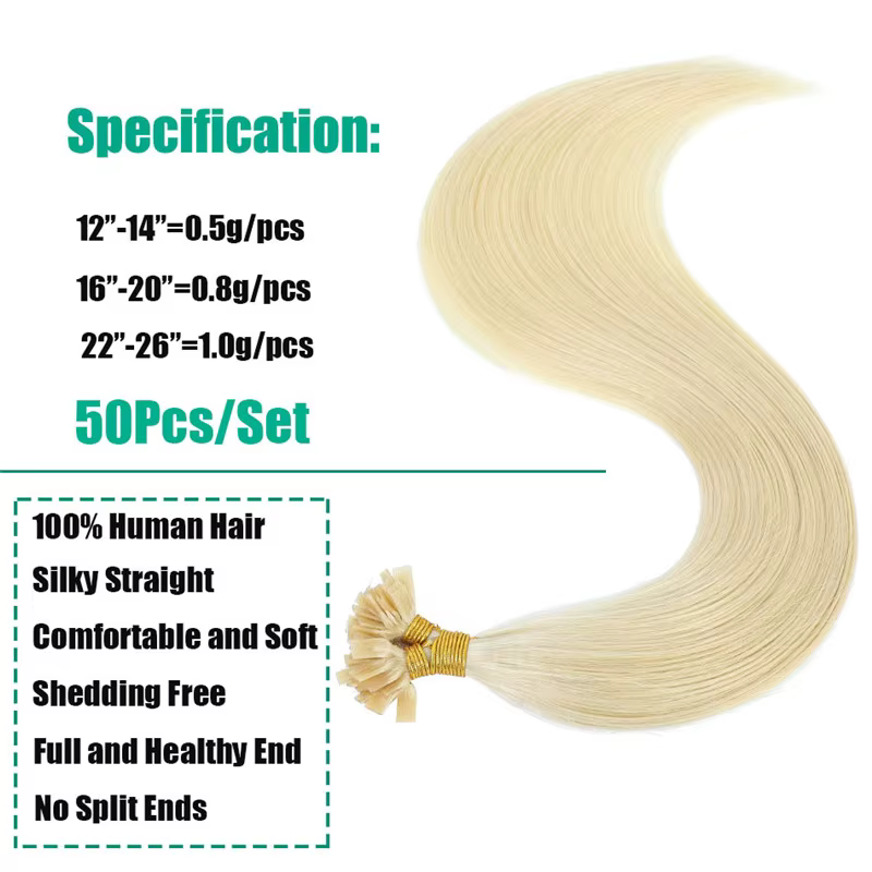 KTKerBrian-Extensions de Cheveux Naturels Remy à Pointe Plate