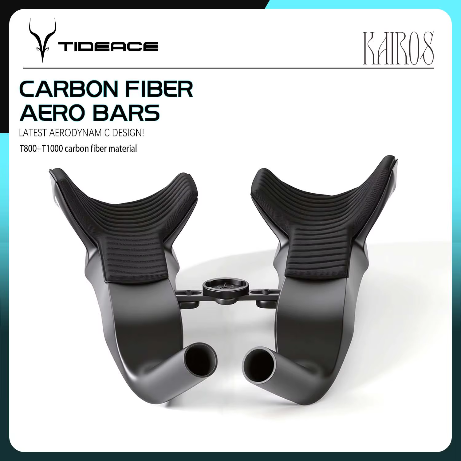 Cockpit de guidon aérodynamique en carbone ultra-léger Tideace TT avec extensions aérodynamiques 310/330/350mm pour vélos de triathlon de route TT
