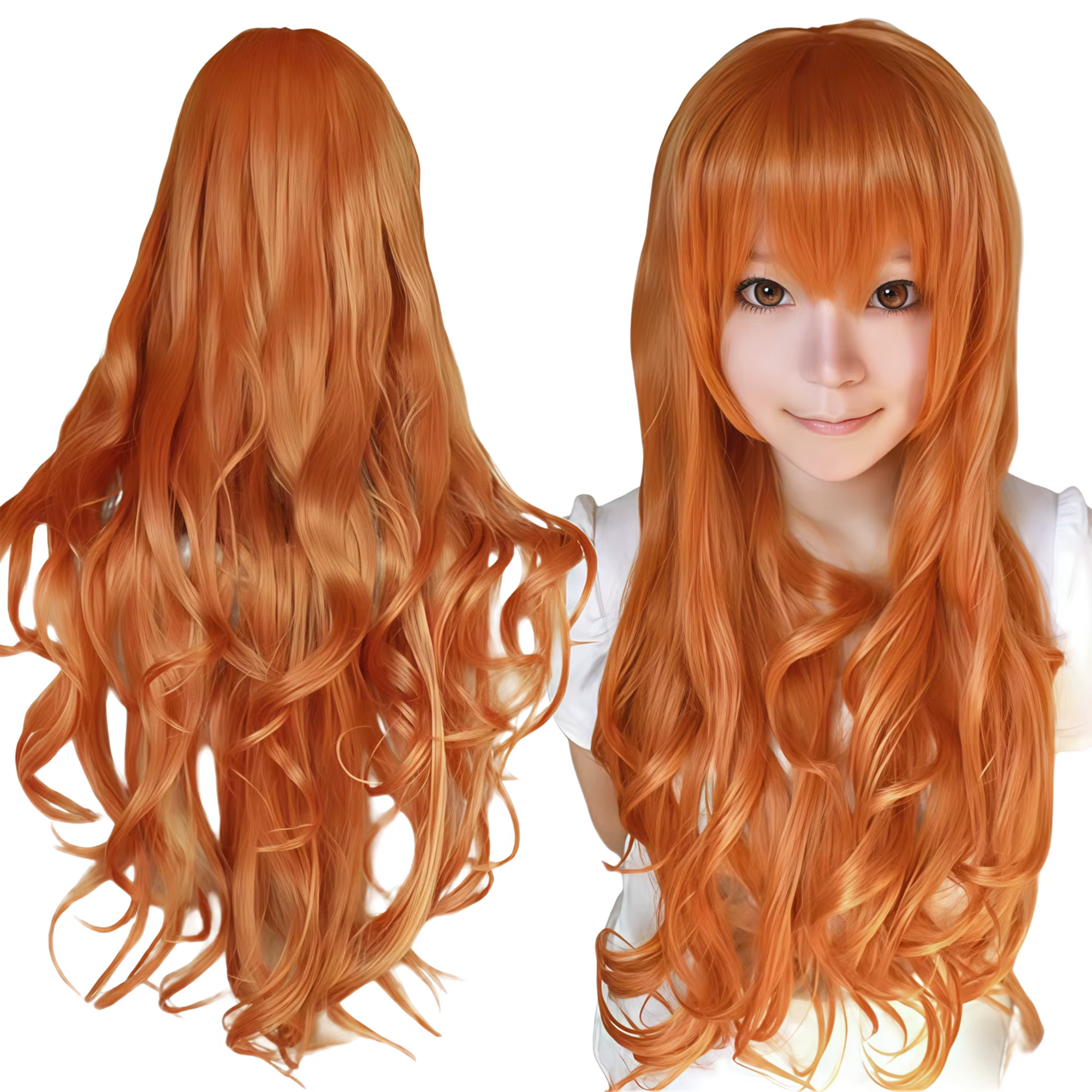 Perruque de cosplay synthétique rouge vibrant Lolita Kushina Uzumaki