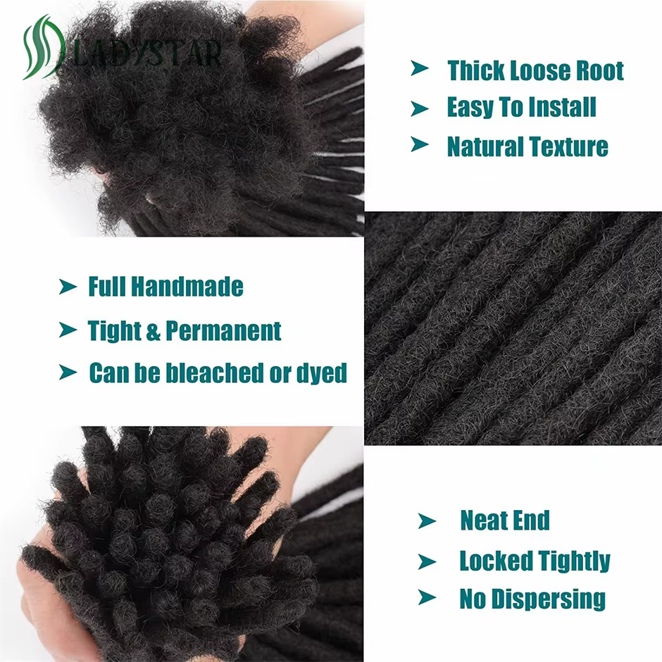 0.4 cm 0.6 cm 0.8 cm largeur Loc Extension cheveux humains 40 brins entièrement faits à la main 100% Extensions