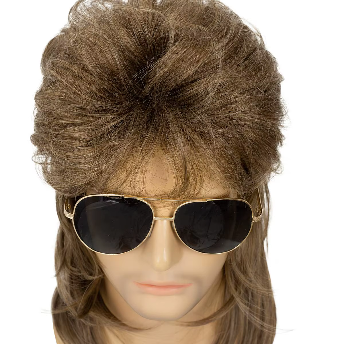 Perruques Mullet Synthétiques pour Hommes, Accessoire de Fête Fantaisie Noir pour Costumes Années 70 et 80, Perruque de Cosplay