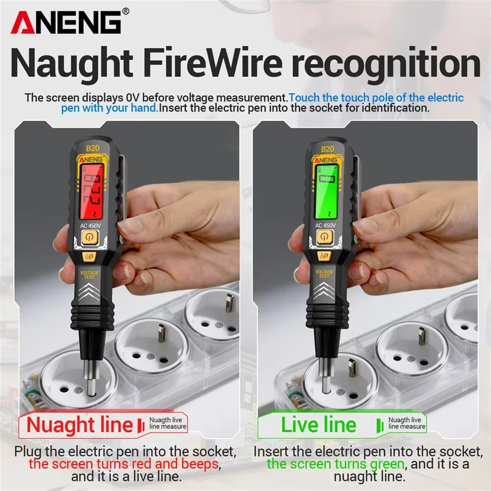 ANENG B20 – stylo testeur de tension, tournevis à Double usage, stylo croisé isolé à Double tête, tournevis, compteur de réparation, outils manuels