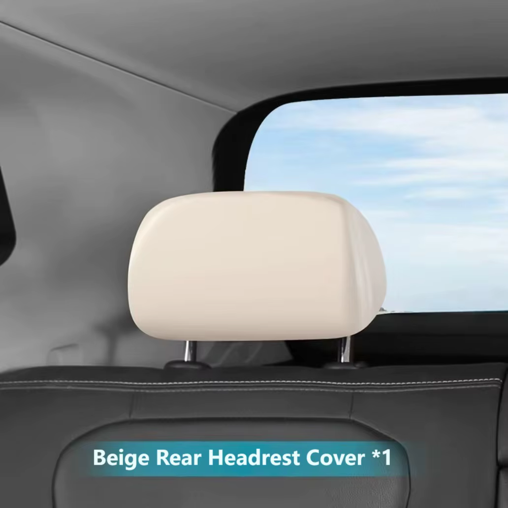 Housses d'appuie-tête de voiture en cuir PU extensible, couverture complète pour sièges avant et arrière, avec tissu imperméable et confortable