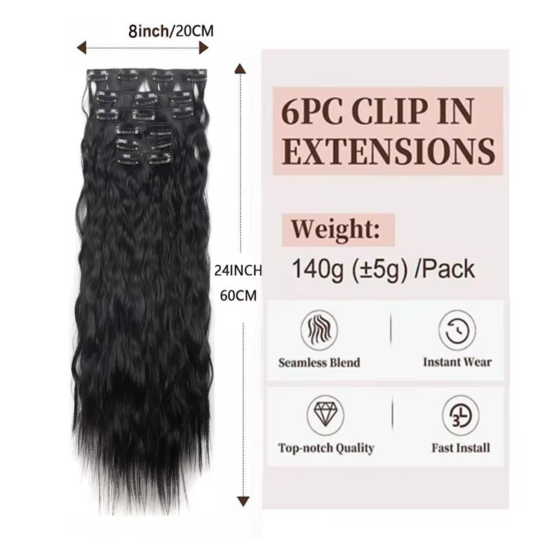 Extensions capillaires synthétiques à clips
