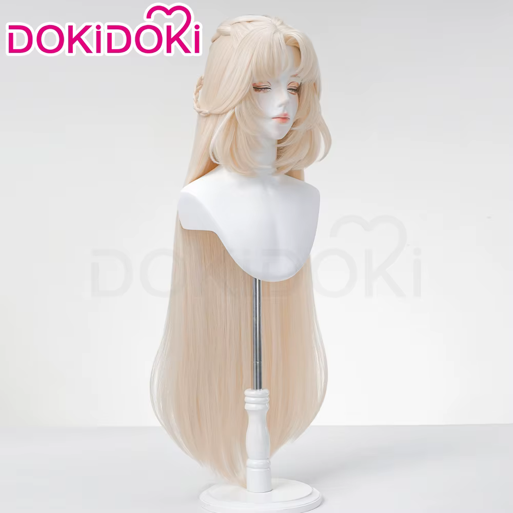 Lauma Nicole Reeyn Cosplay perruque jeu Genshin Impact DokiDoki femmes bleu doré cheveux longs